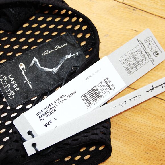 BNWT SS25 RICK OWENS x CHAMPION BASKETBALL TANK L - Picture 8 of 12
